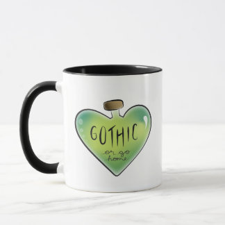 Grüne "Gothic or Go Home" Herz-Trankflasche Tasse