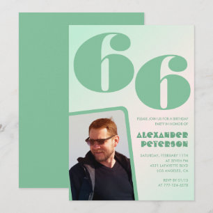 Grüne Gradienten 66. Geburtstagseinladungen Junge  Einladung
