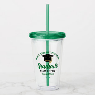 Grüne Graduate Personalisiert Graduate Party Acryltrinkbecher