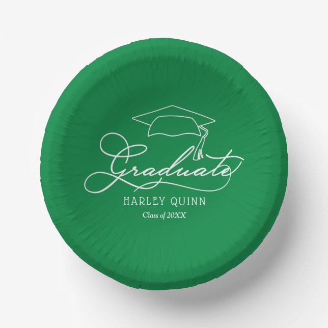 Grüne Graduierungspartei Pappteller (Vorderseite)