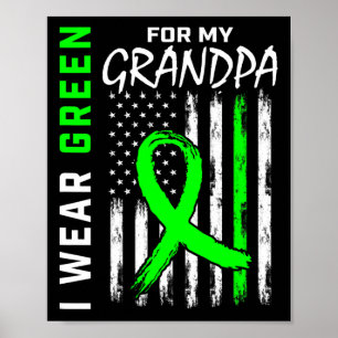 Grüne Grandpa Nierenerkrankung Zerebral Palsy Awar Poster