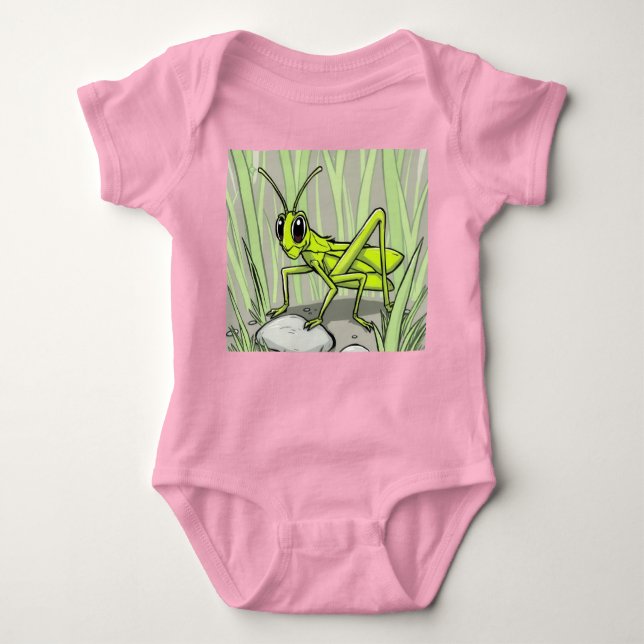 Grüne Grashütte Baby Strampler (Vorderseite)