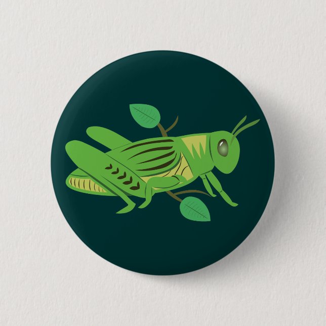 Grüne Grasshopper Button (Vorderseite)