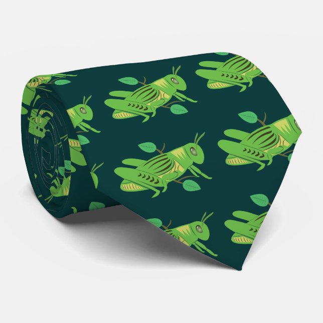 Grüne Grasshopper Krawatte (Gerollt)