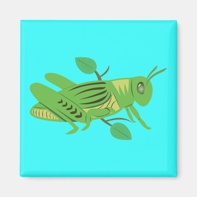Grüne Grasshopper Magnet (Vorne)