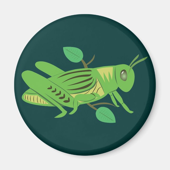 Grüne Grasshopper Magnet (Vorne)