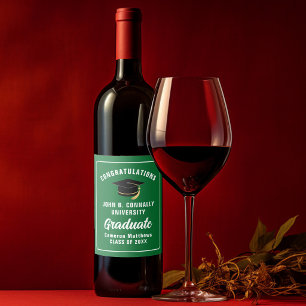 Grüne Gratulation Custom Graduation Party Weinetikett