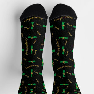 Grüne Gratulationen Diploma Class Year Socken
