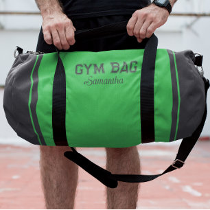 Grüne & graue Sport-Typografie-Turnbeutel mit indi Duffle Bag