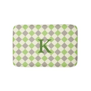 Grüne, graue und weiße Rauten-Bad-Matte Badematte