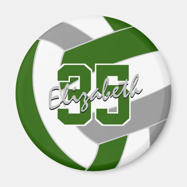 Grüne graue Volleyballmannschaft - Geschenke Magnet (Vorne)