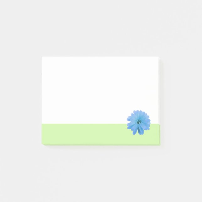 Grüne Grenze der blauen Blume Post-it Klebezettel (Vorderseite)