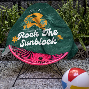 Grüne Groovy Retro Rock The Sunblock Summer Beach Strandtuch