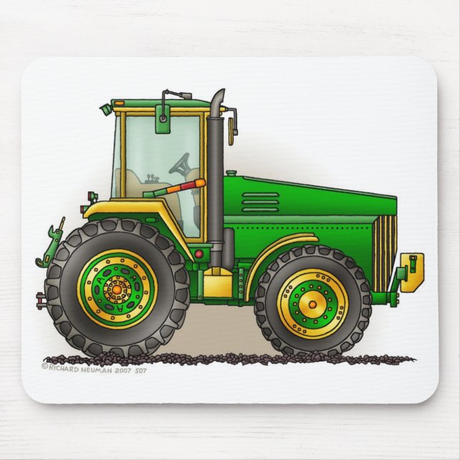 Grüne große Traktor-Mausunterlagen Mousepad (Vorne)