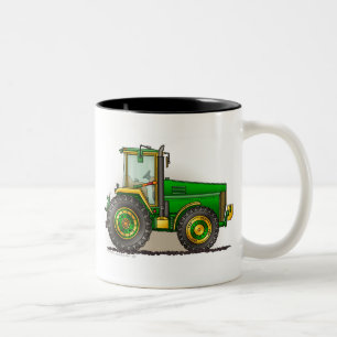 Grüne große Traktor-Tassen Zweifarbige Tasse