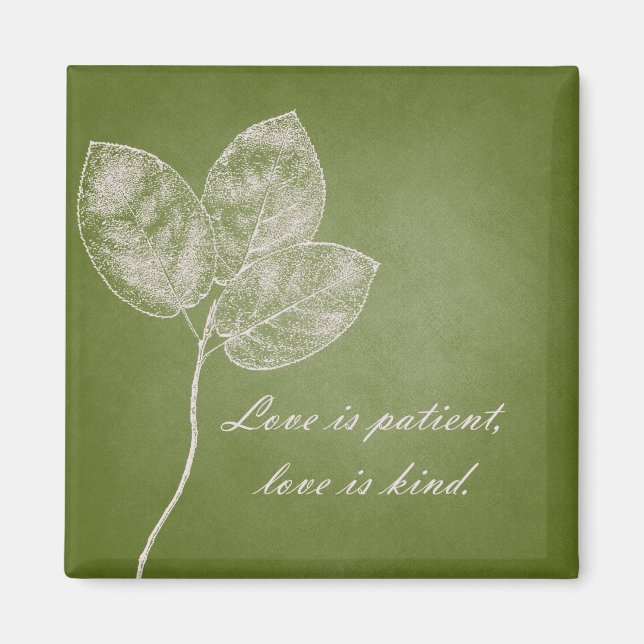 Grüne Grunge-Blätter Magnet (Vorne)