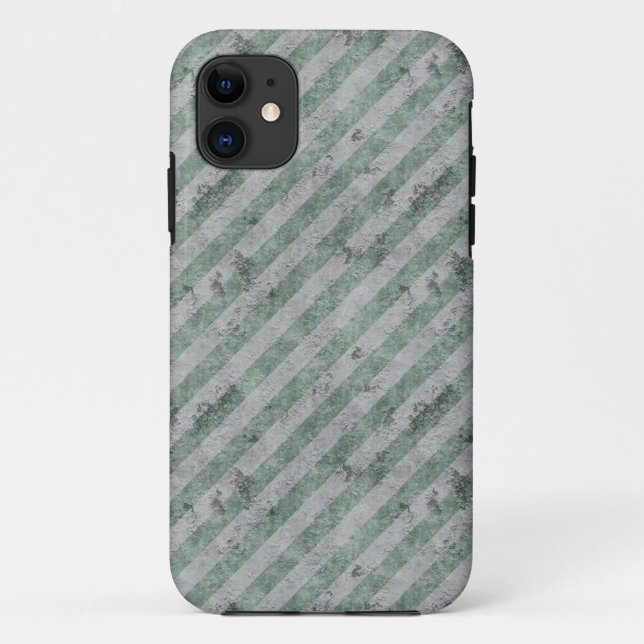 Grüne Grunge Diagonal Streifen Case-Mate iPhone Hülle (Rückseite)