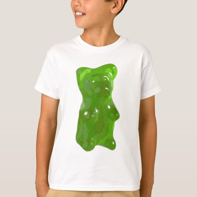 Grüne gummiartige Bärn-Süßigkeit T-Shirt (Vorderseite)