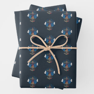 Grüne Halloween-Hexe Geschenkpapier Set