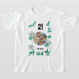 Grüne Halloween-Sitte mit Foto, Alter und Geburtst T-Shirt