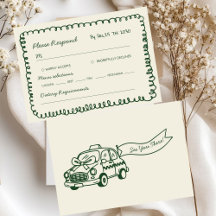 grüne handgezeichnete whimsical Hochzeit