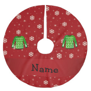 Grüne hässliche Strickjacke des individuellen Polyester Weihnachtsbaumdecke