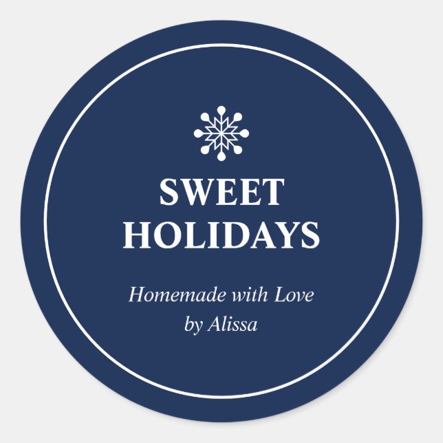 Grüne hausgemachte Weihnachtsfeiertage Leckerei Ba Runder Aufkleber (Vorderseite)