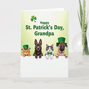 Grüne Haustiere Shamrock Opa-Karte Karte