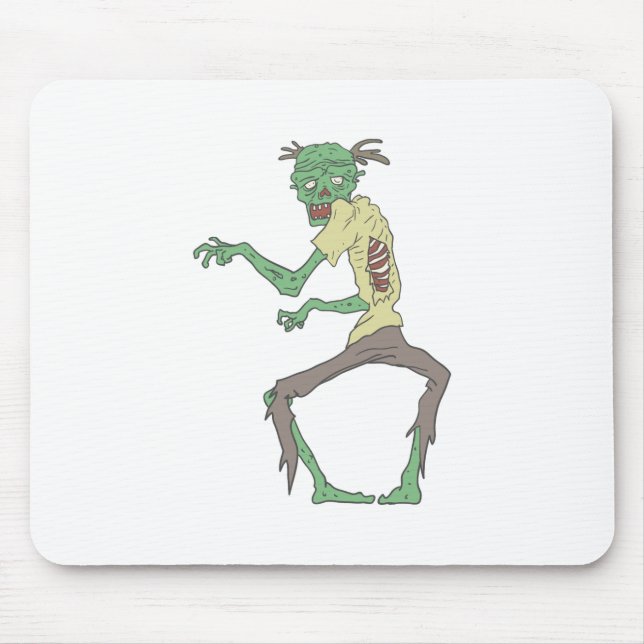 Grüne Haut-gruseliger Zombie mit Mousepad (Vorne)