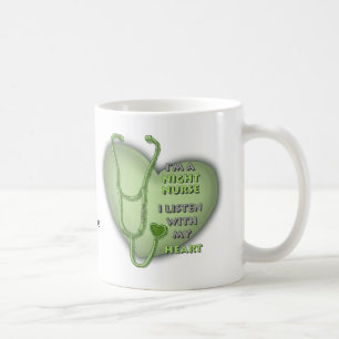 Grüne Herz Nachtkrankenschwester Kaffeetasse