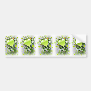 Grüne Herzen der Liebe_ Autoaufkleber