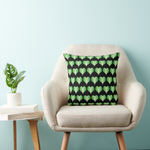 Grüne Herzen Design Kissen