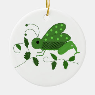 Grüne Heuschrecke Keramikornament