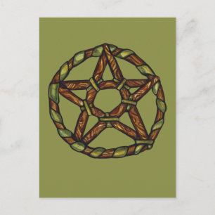 Grüne Hexe Pagan Pentakel Natur Wicca Postkarte
