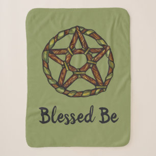 Grüne Hexe Pagan Pentakel Natur Wicca Sherpadecke