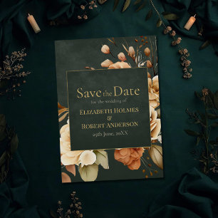 Grüne Hexen-Blumen-Save-the-Date-Karte Save The Date