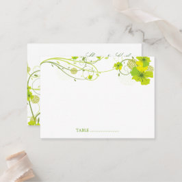 Grüne Hibisken Wirbel & Schwedische Blumenhochzeit Platzkarte