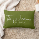 Grüne Hochzeit, Bridal, Verlobung Geschenk Lendenkissen<br><div class="desc">Personalisierter Name Kissen, Hochzeitsgeschenk, Farher's Day, Personalisierte kaligraphische Kissenabdeckung, Nachname Kissen Kissen Kissen, Verlobung Geschenk, kundenspezifisch</div>