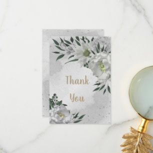 Grüne Hochzeit der romantischen Blume Dankeskarte