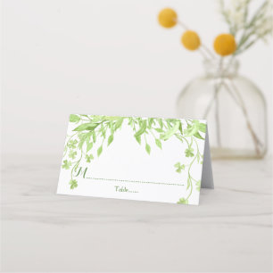 Grüne Hochzeit in Clover Wasserfarbe Platzkarte