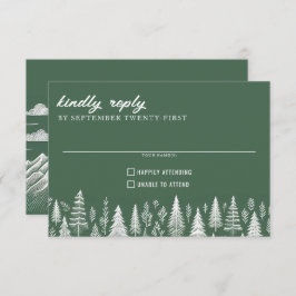 Grüne Hochzeit RSVP Karte