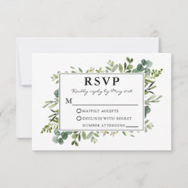 Grüne Hochzeit RSVP Karte