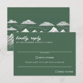 Grüne Hochzeit RSVP Karte