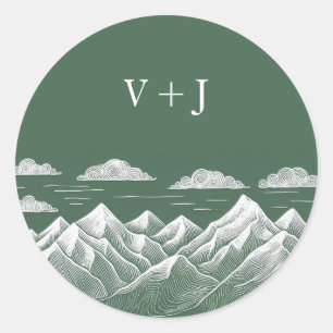 Grüne Hochzeit Runder Aufkleber