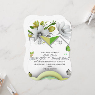 Grüne Hochzeit Save-the-Date-Vorlage, Hochzeit, W Einladung