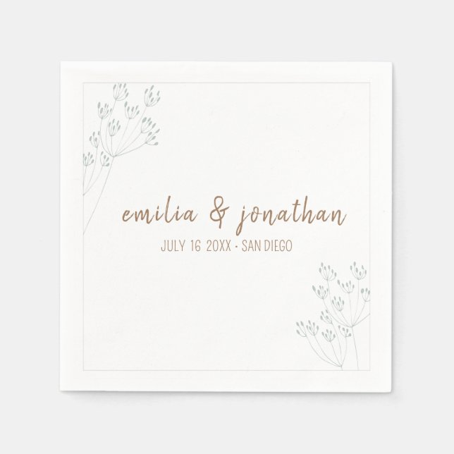 Grüne Hochzeit Serviette (Vorderseite)