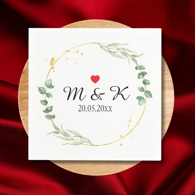 Grüne Hochzeit Serviette (Watercolor Greenery Wedding Napkins)