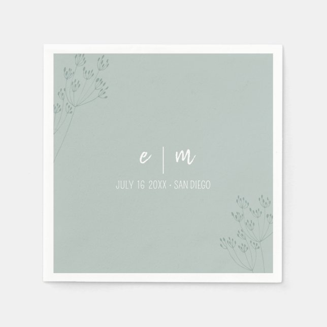 Grüne Hochzeit Serviette (Vorderseite)