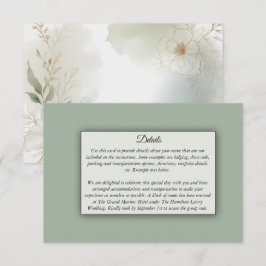 Grüne Hochzeit von weichfarbenem Wasserfarben Begleitkarte