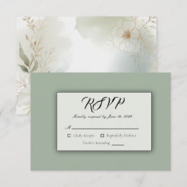Grüne Hochzeit von weichfarbenem Wasserfarben RSVP Karte